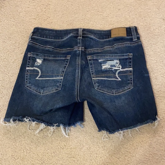 American Eagle Dark Wash Midi Denim Shorts - Picture 3 of 3